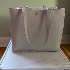 NEW Dagne Dover Allyn Leather Tote - Bone